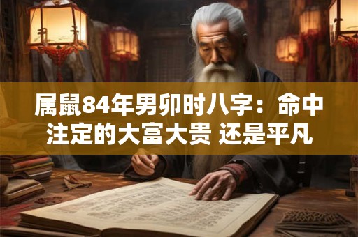 属鼠84年男卯时八字：命中注定的大富大贵 还是平凡人生