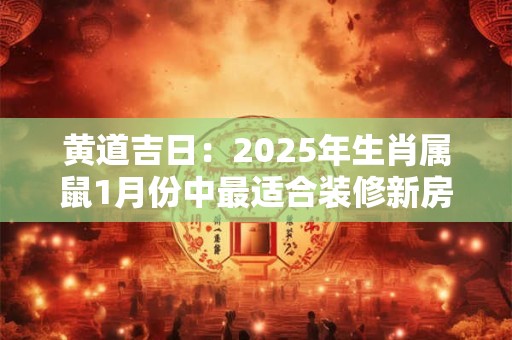 黄道吉日：2025年生肖属鼠1月份中最适合装修新房的好日子