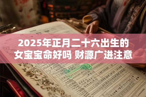 2025年正月二十六出生的女宝宝命好吗 财源广进注意家庭