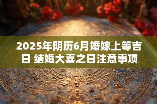 2025年阴历6月婚嫁上等吉日 结婚大喜之日注意事项