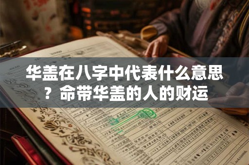 华盖在八字中代表什么意思？命带华盖的人的财运