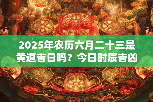 2025年农历六月二十三是黄道吉日吗？今日时辰吉凶？