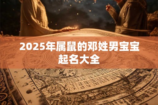 2026年属鼠的邓姓男宝宝起名大全 2026年属鼠的邓姓男宝宝起名大全