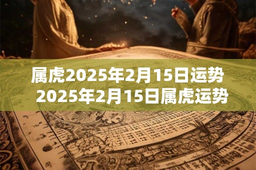 属虎2025年2月15日运势  2025年2月15日属虎运势详解
