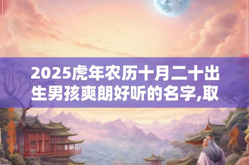 2025虎年农历十月二十出生男孩爽朗好听的名字,取名技巧