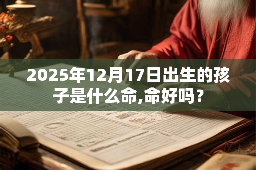 2025年12月17日出生的孩子是什么命,命好吗? 2025年12月17日出生的孩子是什么命,命好吗?