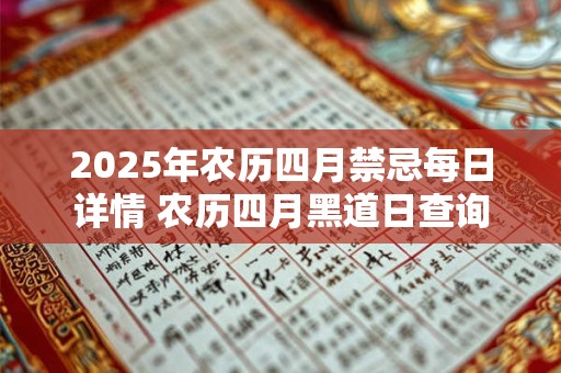 2025年农历四月禁忌每日详情 农历四月黑道日查询