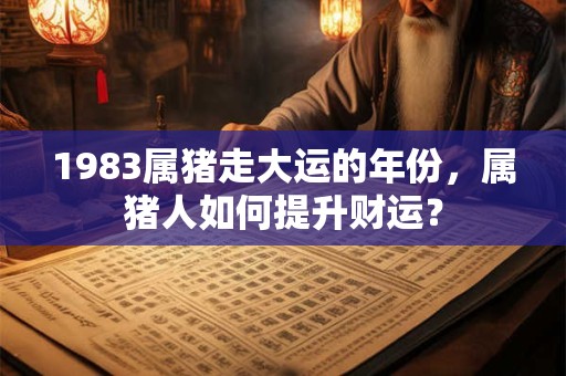 1983属猪走大运的年份，属猪人如何提升财运？
