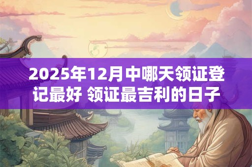 2025年12月中哪天领证登记最好 领证最吉利的日子