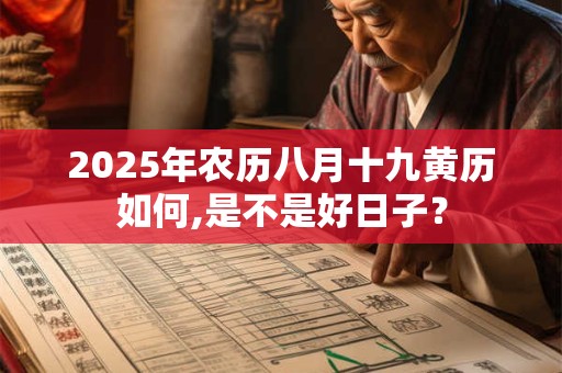 2025年农历八月十九黄历如何,是不是好日子？