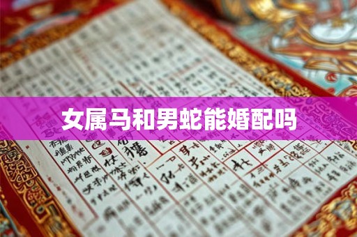 女属马和男蛇能婚配吗