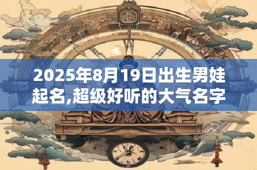 2025年8月19日出生男娃起名,超级好听的大气名字