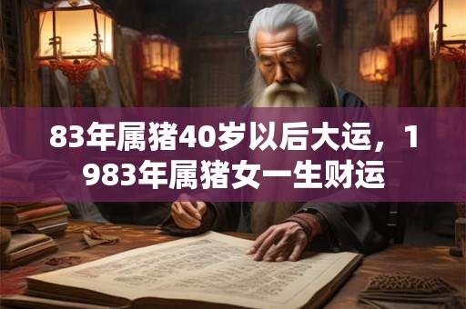 83年属猪40岁以后大运，1983年属猪女一生财运