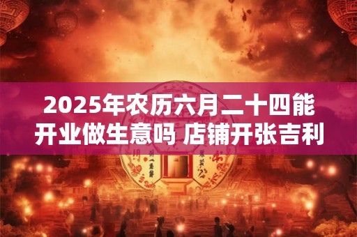 2025年农历六月二十四能开业做生意吗 店铺开张吉利吗