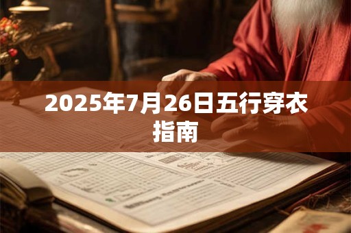 2025年7月26日五行穿衣指南