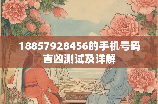 18857928456的手机号码吉凶测试及详解