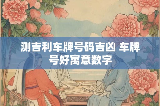 测吉利车牌号码吉凶 车牌号好寓意数字