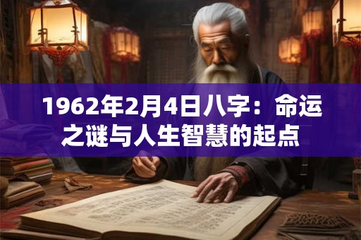 1962年2月4日八字：命运之谜与人生智慧的起点