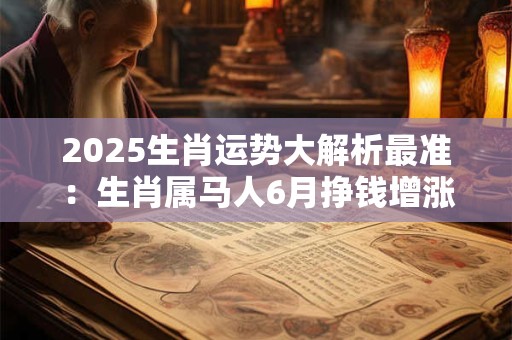2025生肖运势大解析最准：生肖属马人6月挣钱增涨气场强大