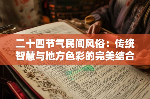 二十四节气民间风俗：传统智慧与地方色彩的完美结合！