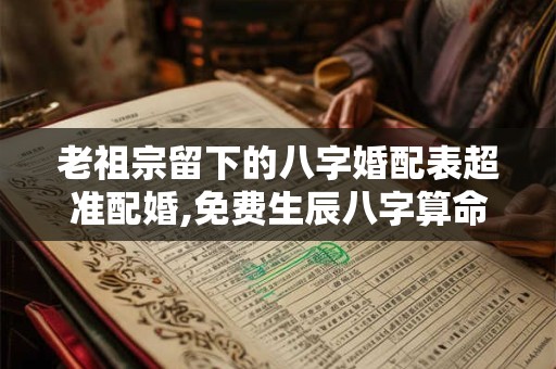 老祖宗留下的八字婚配表超准配婚,免费生辰八字算命详解