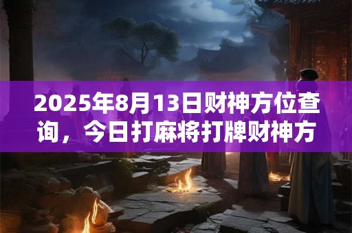 2025年8月13日财神方位查询，今日打麻将打牌财神方位
