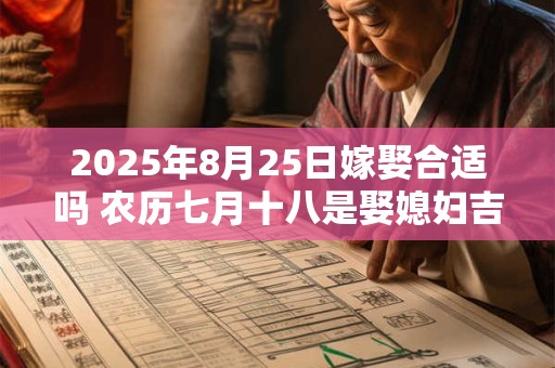 2025年8月25日嫁娶合适吗 农历七月十八是娶媳妇吉日吗