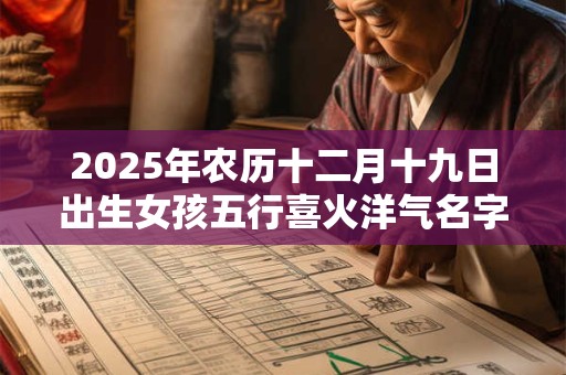 2025年农历十二月十九日出生女孩五行喜火洋气名字