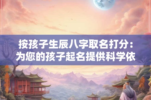 按孩子生辰八字取名打分：为您的孩子起名提供科学依据！