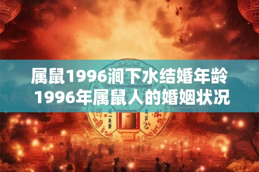 属鼠1996涧下水结婚年龄 1996年属鼠人的婚姻状况