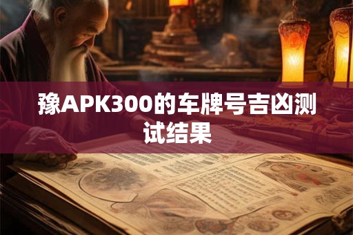 豫APK300的车牌号吉凶测试结果 豫APK300的车牌号吉凶测试结果