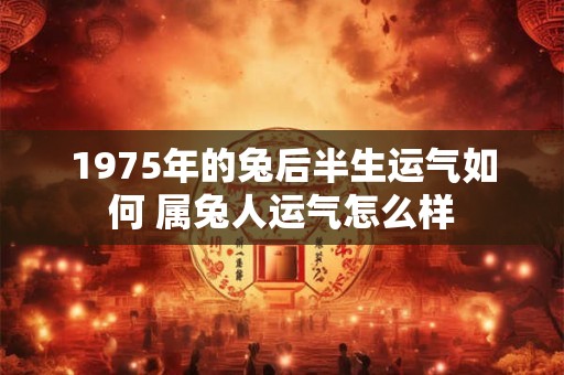 1975年的兔后半生运气如何 属兔人运气怎么样