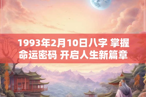 1993年2月10日八字 掌握命运密码 开启人生新篇章！