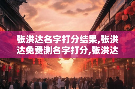 张洪达名字打分结果,张洪达免费测名字打分,张洪达周易免费测名字打分