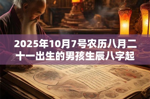 2025年10月7号农历八月二十一出生的男孩生辰八字起名