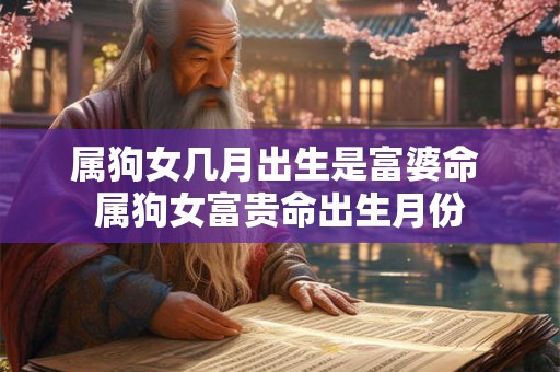 属狗女几月出生是富婆命 属狗女富贵命出生月份