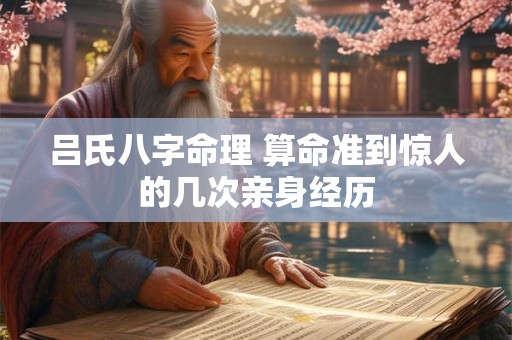 吕氏八字命理 算命准到惊人的几次亲身经历 吕氏八字命理 算命准到惊人的几次亲身经历