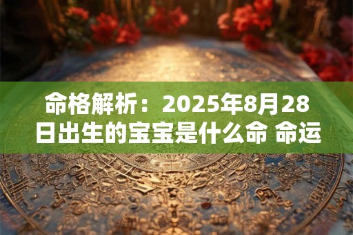 命格解析：2025年8月28日出生的宝宝是什么命 命运好吗