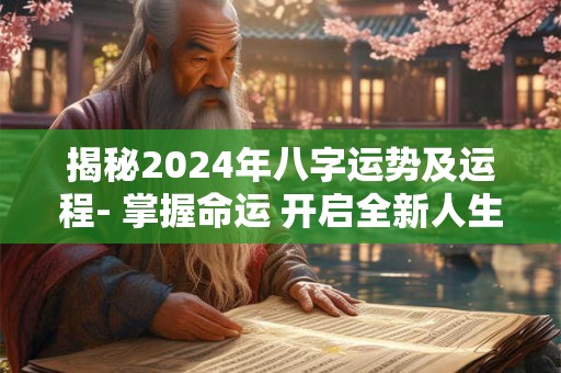 揭秘2024年八字运势及运程- 掌握命运 开启全新人生！