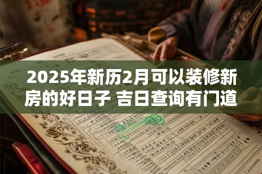2025年新历2月可以装修新房的好日子 吉日查询有门道
