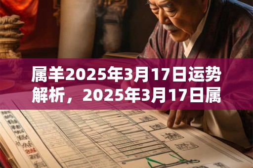 属羊2025年3月17日运势解析，2025年3月17日属羊人运势