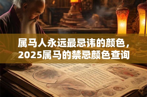 属马人永远最忌讳的颜色，2025属马的禁忌颜色查询