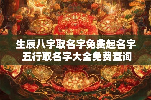生辰八字取名字免费起名字 五行取名字大全免费查询