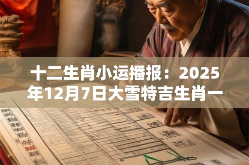 十二生肖小运播报：2025年12月7日大雪特吉生肖一览表
