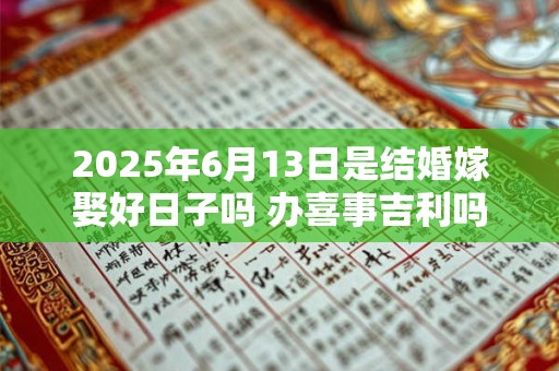 2025年6月13日是结婚嫁娶好日子吗 办喜事吉利吗