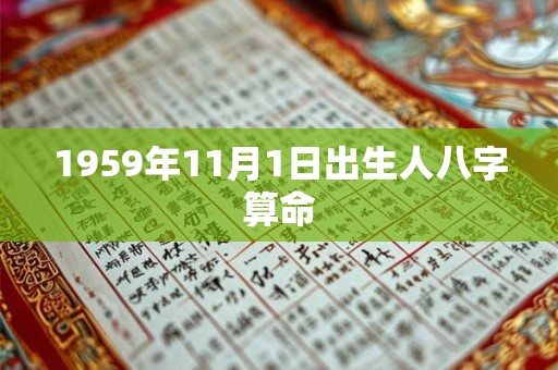 1959年11月1日出生人八字算命