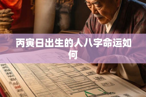 丙寅日出生的人八字命运如何