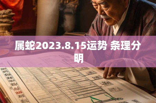属蛇2023.8.15运势 条理分明