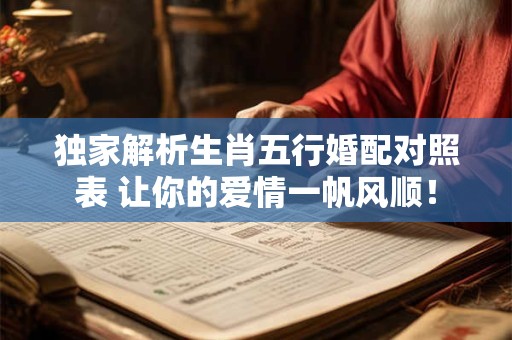 独家解析生肖五行婚配对照表 让你的爱情一帆风顺! 独家解析生肖五行婚配对照表 让你的爱情一帆风顺!