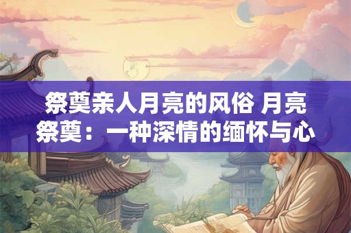 祭奠亲人月亮的风俗 月亮祭奠：一种深情的缅怀与心灵的寄托